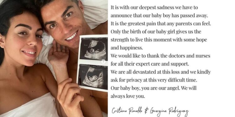Cristiano Ronaldo anuncia la muerte de su hijo recién nacido. 1 cristiano