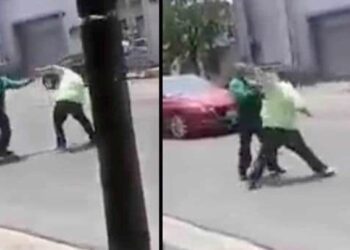 PELEAN CONDUCTORES Y ARMAN CAOS VIAL EN SAN PEDRO