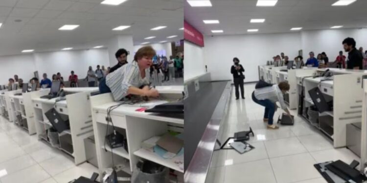 NO ENCUENTRA RESERVACIÓN Y DESTRUYE MONITORES DE AEROLÍNEA EN AICM