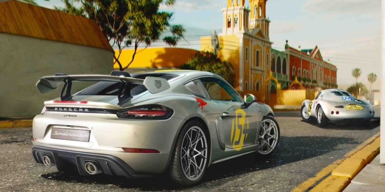 PORSCHE DEVELA EL IMPACTANTE PORSCHE 718 CAYMAN GT4 RS CARRERA PANAMERICANA SPECIAL EN UN SOBERBIO EVENTO EN MÉXICO