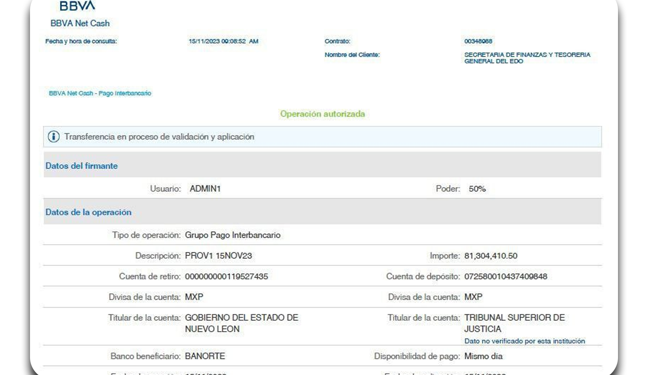 DEMUESTRA ESTADO QUE SÍ DEPOSITÓ A ORGANISMOS 1 DEMUESTRA ESTADO QUE SÍ DEPOSITÓ A ORGANISMOS