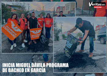 INICIA MIGUEL DÁVILA PROGRAMA DE BACHEO EN GARCÍA
