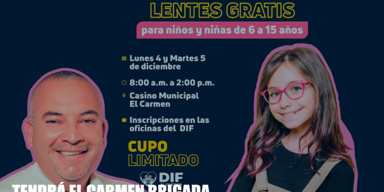 Tendrá El Carmen brigada de lentes infantiles gratis 1 Tendrá El Carmen brigada de lentes infantiles gratis