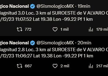 ¡MICROSISMOS SACUDEN LA CDMX! UNO DE ELLOS ALCANZA LA INTENSIDAD DE 2.8