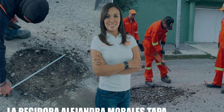 La regidora Alejandra Morales tapa 12 baches en colonia de San Nicolás 1 La regidora Alejandra Morales tapa 12 baches en colonia de San Nicolás