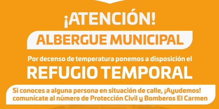ACTIVAN ALBERGUE TEMPORAL EN EL CARMEN