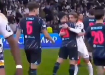 GESTO INESPERADO DE MODRIC A JULIÁN ÁLVAREZ EN EL REAL MADRID VS. MANCHESTER CITY