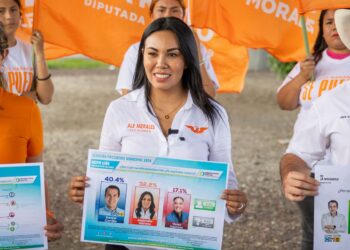 CRECE ALE MORALES; CANDIDATA DE MC POR SAN NICOLÁS SE UBICA A 7 PUNTOS DEL CANDIDATO DEL PRIAN