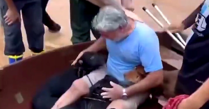 CONMOVEDOR RESCATE; HOMBRE SALVA A SUS PERROS DE INUNDACIONES EN BRASIL 1 CONMOVEDOR RESCATE; HOMBRE SALVA A SUS PERROS DE INUNDACIONES EN BRASIL