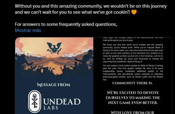 STATE OF DECAY 2 LLEGA A SU FIN TRAS SEIS AÑOS, PERO HAY UNA BUENA RAZÓN 1 STATE OF DECAY 2 LLEGA A SU FIN TRAS SEIS AÑOS, PERO HAY UNA BUENA RAZÓN