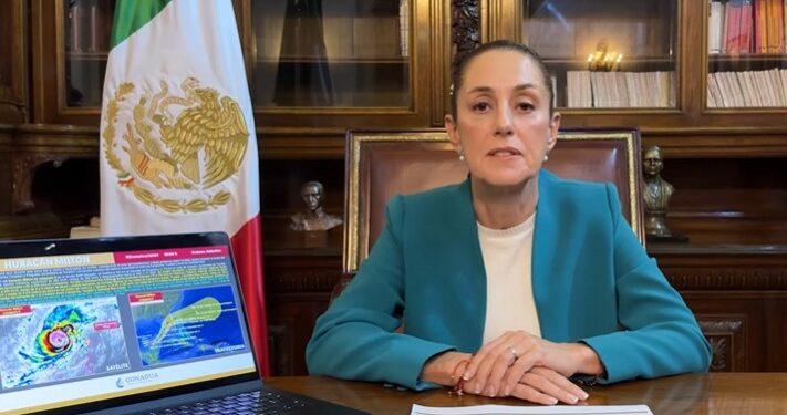 SHEINBAUM LLAMA A TOMAR PRECAUCIONES ANTE HURACÁN MILTON