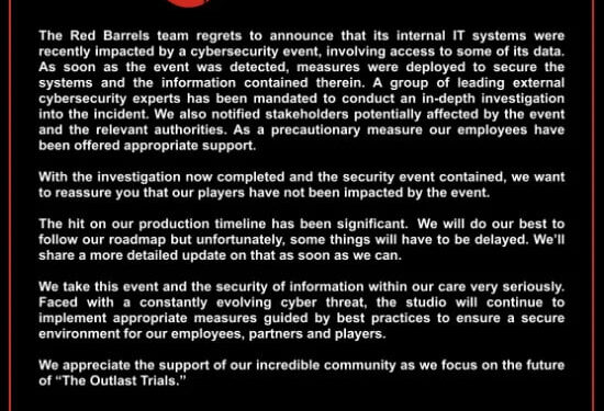 ESTUDIO DE OUTLAST SUFRE HACKEO MASIVO Y RETRASOS EN SUS PROYECTOS