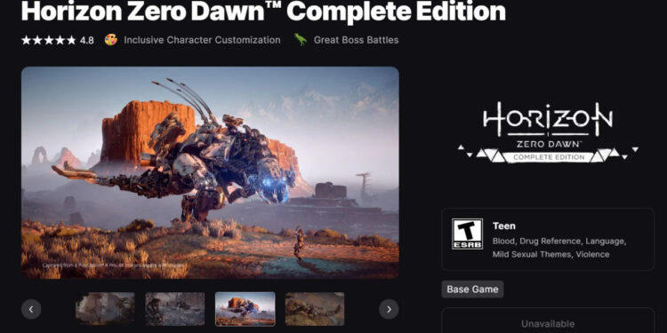 “HORIZON ZERO DAWN” REMASTER DESAPARECE DE UNA TIENDA TRAS SU ANUNCIO