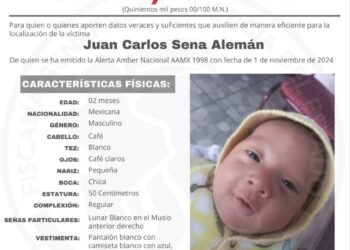 OFRECE FISCALÍA 500 MIL POR INFORMACIÓN QUE AYUDE A LOCALIZAR A BEBÉ ROBADO