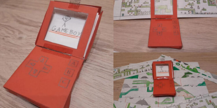 JUGADOR ENCUENTRA SU GBA SP HECHO DE PAPEL Y CONMUEVE A LA COMUNIDAD 1 JUGADOR ENCUENTRA SU GBA SP HECHO DE PAPEL Y CONMUEVE A LA COMUNIDAD