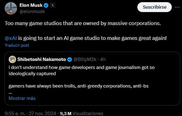 ELON MUSK CRITICA EL MOVIMIENTO WOKE EN EL GAMING Y GENERA DEBATE