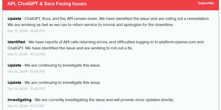CAÍDA GLOBAL DE CHATGPT: OPENAI TRABAJA EN UNA SOLUCIÓN 1 CAÍDA GLOBAL DE CHATGPT: OPENAI TRABAJA EN UNA SOLUCIÓN