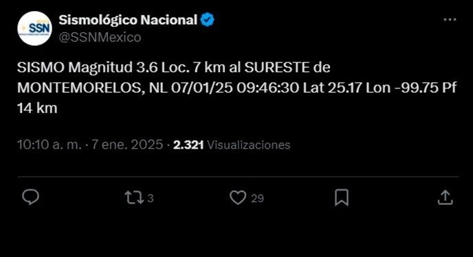 TIEMBLA EN MONTEMORELOS:REPORTAN SISMO DE 3.6 GRADOS EN LA ESCALA RICHTER EN EL MUNICIPIO DE LA REGIÓN CITRÍCOLA; NO HAY REGISTRO DE DAÑOS.  1 TIEMBLA EN MONTEMORELOS:REPORTAN SISMO DE 3.6 GRADOS EN LA ESCALA RICHTER EN EL MUNICIPIO DE LA REGIÓN CITRÍCOLA; NO HAY REGISTRO DE DAÑOS.