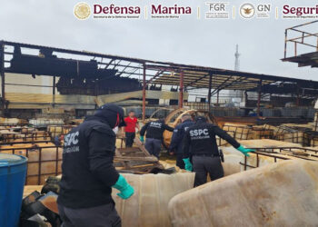 REVIENTAN NARCOLABORATORIO EN GARCÍA; INFORMA GARCÍA HARFUCH ASEGURAMIENTO DE PRECURSORES QUÍMICOS PARA ELABORAR DROGAS SINTÉTICAS COMO EL “CRISTAL”