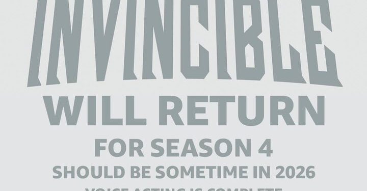 ‘INVENCIBLE’ CONFIRMA TEMPORADA 4 EN PRIME VIDEO PARA 2026