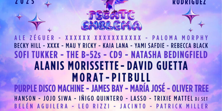 TECATE EMBLEMA 2025: ALANIS MORISSETTE, DAVID GUETTA Y WILL SMITH ENCABEZAN EL CARTEL 1 TECATE EMBLEMA 2025: ALANIS MORISSETTE, DAVID GUETTA Y WILL SMITH ENCABEZAN EL CARTEL