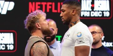 JAKE PAUL Y ANTHONY JOSHUA SE VIERON POR PRIMERA VEZ EN MIAMI PREVIO A SU PELEA DEL 19 DE DICIEMBRE