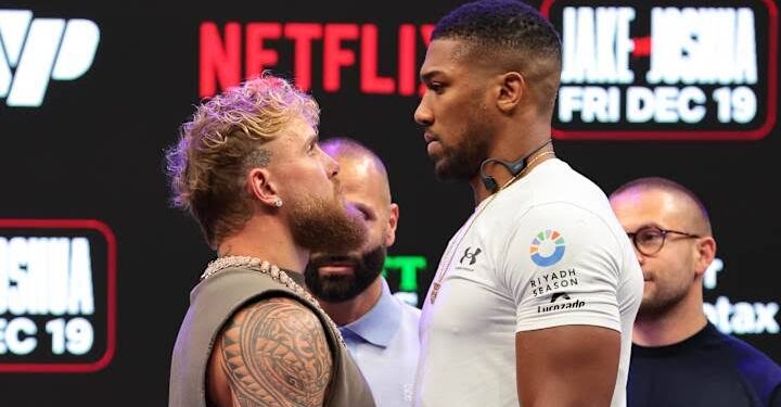 JAKE PAUL Y ANTHONY JOSHUA SE VIERON POR PRIMERA VEZ EN MIAMI PREVIO A SU PELEA DEL 19 DE DICIEMBRE