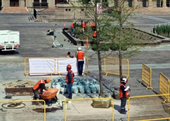La arborización de la Explanada de los Héroes inició este lunes