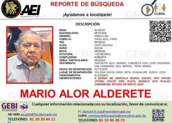 BUSCAN A ADULTO MAYOR DESAPARECIDO; LANZAN ALERTA POR VECINO DE LA COLONIA NUEVA LINDA VISTA DE 82 AÑOS CON ALZHEIMER.