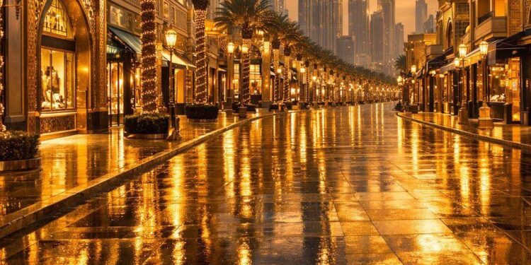 DUBÁI PRESENTA LA PRIMERA CALLE DEL MUNDO PAVIMENTADA CON ORO REAL EN SU NUEVO DISTRITO DORADO