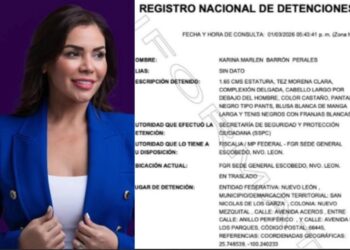DETIENE FGR A KARINA BARRÓN; REPORTAN DETENCIÓN DE EX CANDIDATA DEL PRIAN AL SENADO Y ACTUAL SECRETARIA DE DESARROLLO HUMANO DE MONTERREY