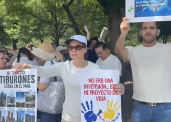 PROTESTAN DEFRAUDADOS DE PROYECTOS 9 EN SAN PEDRO DE PINTA; CUESTIONAN AMPARO OTORGADO A LOBATÓN