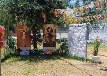 SE ‘ENREDAN’ VECINOS DE SAN NICOLÁS POR VIRGEN DESATANUDOS; EXIGEN A MUNICIPIO PONER ORDEN EN ALTAR DE COLONIA RESIDENCIAL