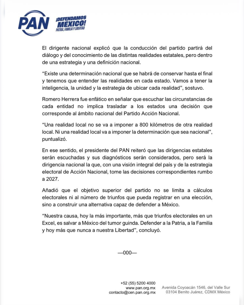 QUE SIEMPRE SÍ; PERFILA DIRIGENCIA NACIONAL DEL PAN ALIANZA CON PRI EN NUEVO LEÓN 3 Veritas 2781.2