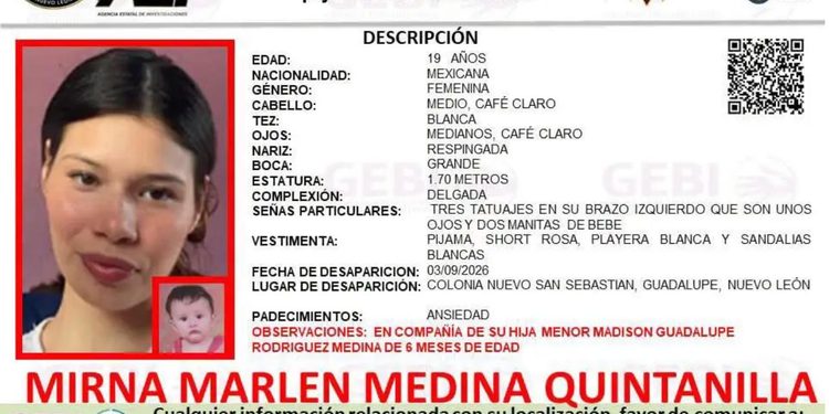 BUSCAN A JOVEN Y A SU BEBÉ; DESAPARECEN EN GUADALUPE