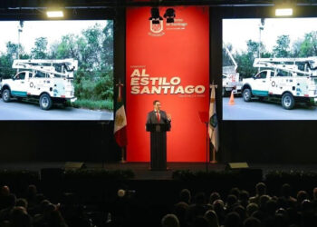 REPORTA DE LA PEÑA 84% DE COMPROMISOS CUMPLIDOS; DESTACA ALCALDE DE SANTIAGO EN INFORME SEGURIDAD, OBRA PÚBLICA Y TECNOLOGÍA