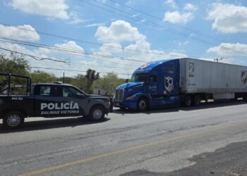 DETECTAN EN ARCOS DE SEGURIDAD REMOLQUE ROBADO; DETIENEN A CONDUCTOR EN SALINAS VICTORIA