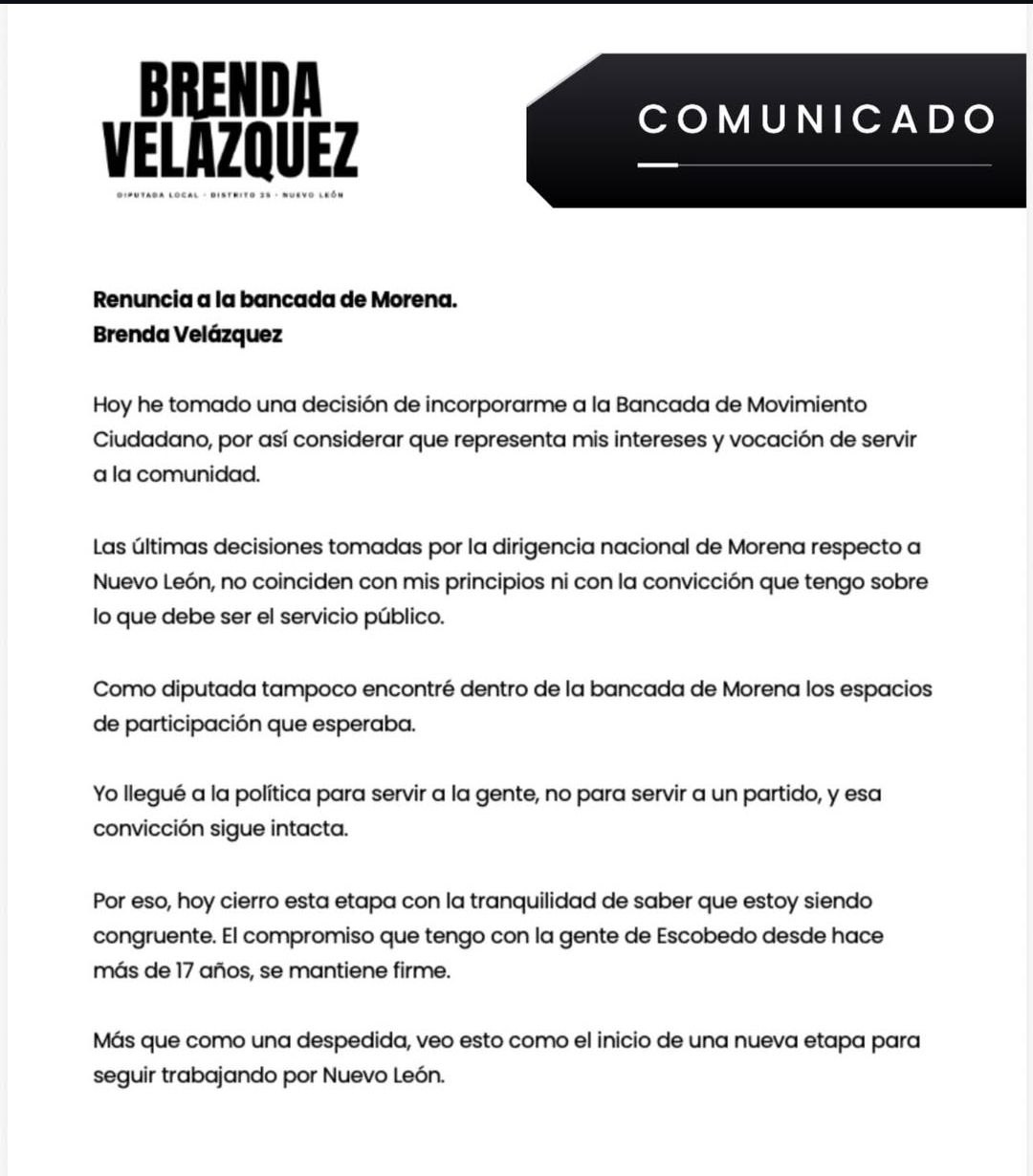 BRENDA VELÁZQUEZ DEJA MORENA Y SE SUMA A MOVIMIENTO CIUDADANO 2 Brenda Velázquez deja Morena